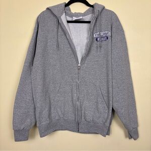 NORTHWESTERN‎ Champion Gray Zip-Up Hoodie Size Large Wildcats Collegiate